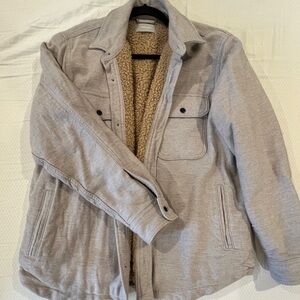 Everlane Light Gray Sherpa Shirt Jacket (Shacket)